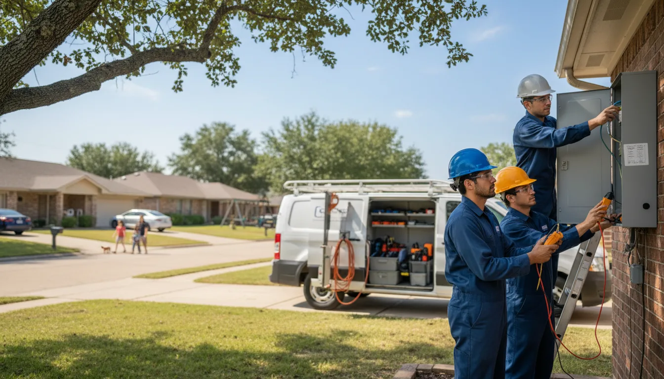 Certified electrician providing emergency electrical services in Normangee, TX